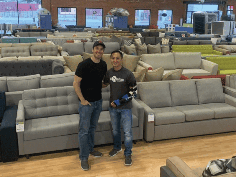 Nick Ostroff in The Sofa Company showroom