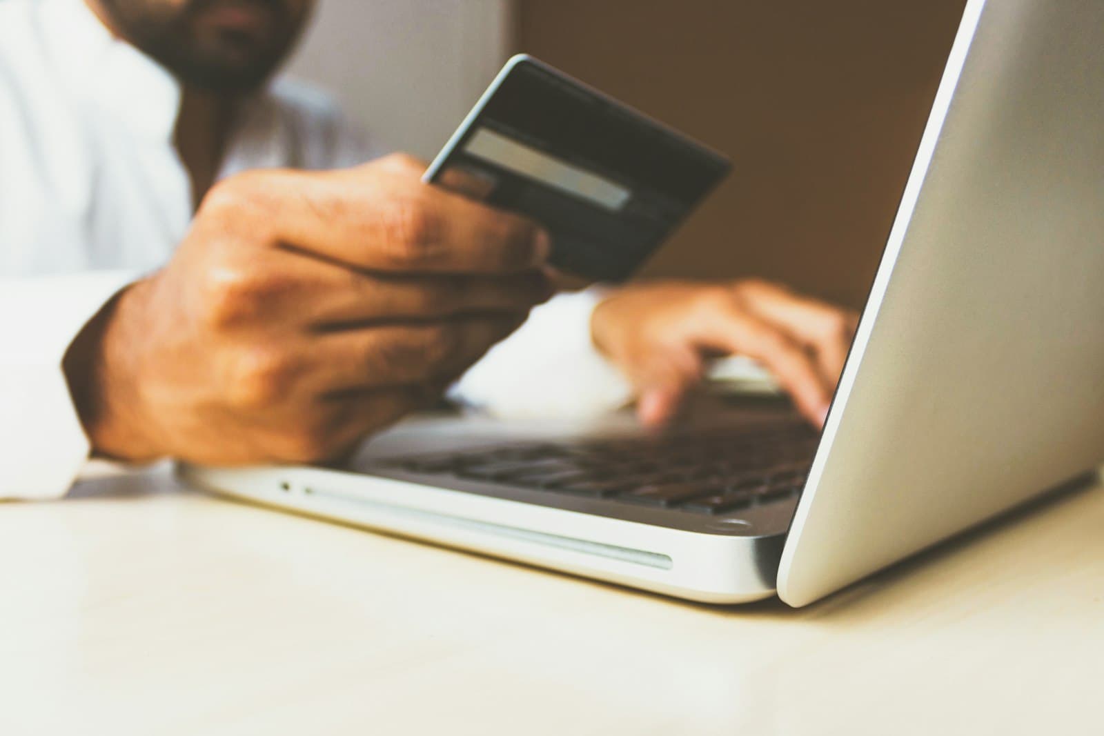 Online shopping on a laptop